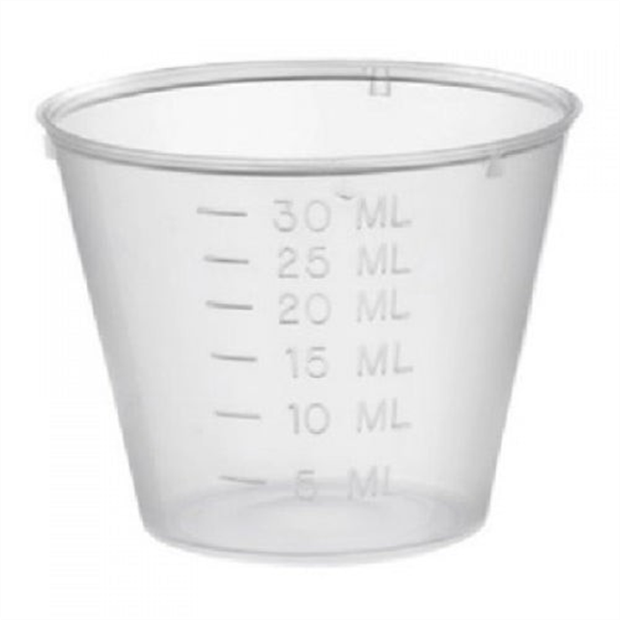 Gobelet à médicaments jetable, large, transparent, 50 pièces