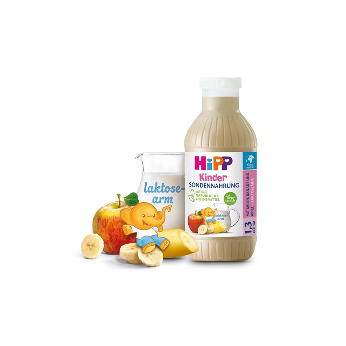 [H2637] HiPP Alimentation par sonde 1,3 kcal/ml, pédiatrique avec lait, banane et pomme, 12 x 500 ml