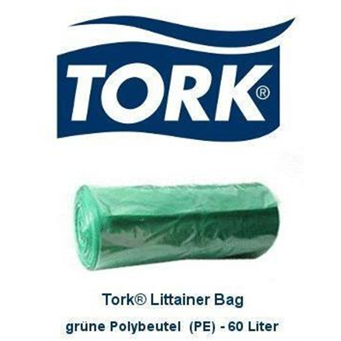 [512010] Sacs poubelle Tork 60 L, verts, lot de 100