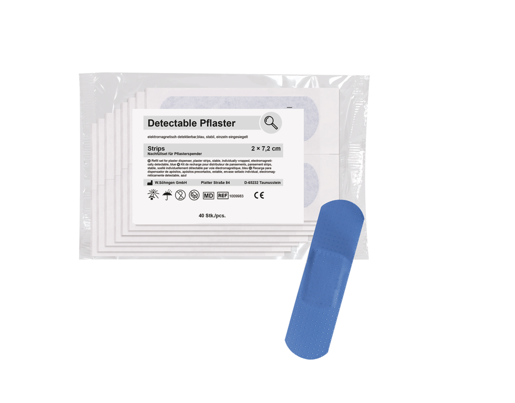 NACHFUELLSET DETECTABLE STRIPS, 2.0 X 7.2 CM 40 ST.