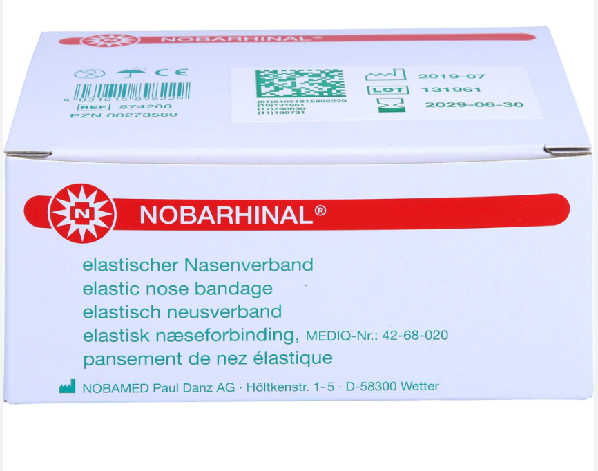NOBARHINAL pansement nasal basic, 10 pièces, avec boucles d’oreilles, 874100