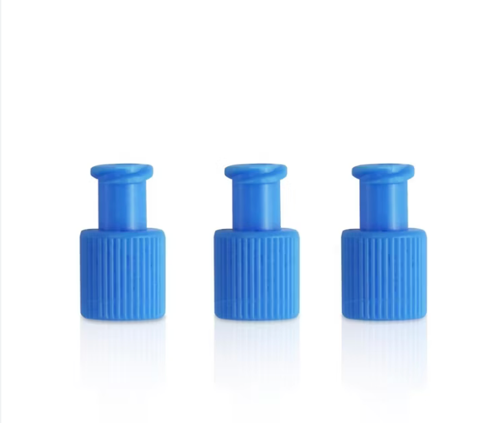 Bouchon combiné Luer-Lock bleu mâle/femelle 100 pièces