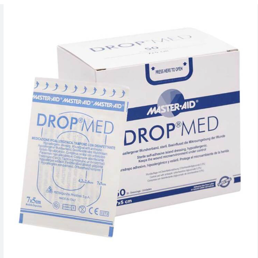 [313330] DROP MED pansement antiseptique 5 x 7 cm 50 pièces