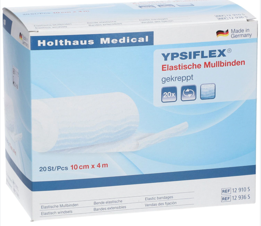 [318050] YPSIFLEX ELASTISCHE MULLBINDEN, 10 CM X 4 M _x000D_
20 ST.