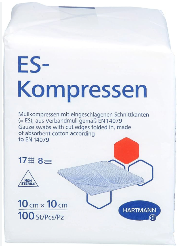 ES-KOMPRESSEN, UNSTERIL, 10 X 10 CM _x000D_
8-FACH, 100 ST.