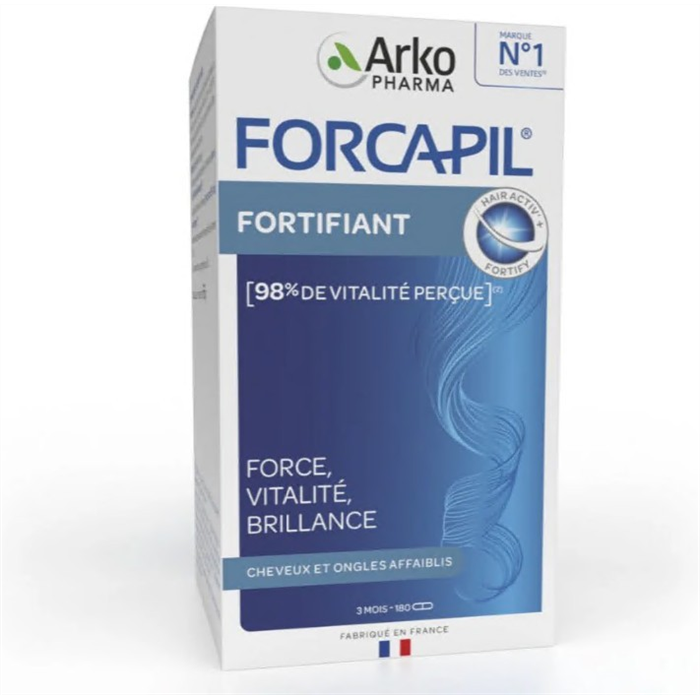 Forcapil Fortifiant, Cheveux et Ongles, _x000D_
180 gélules