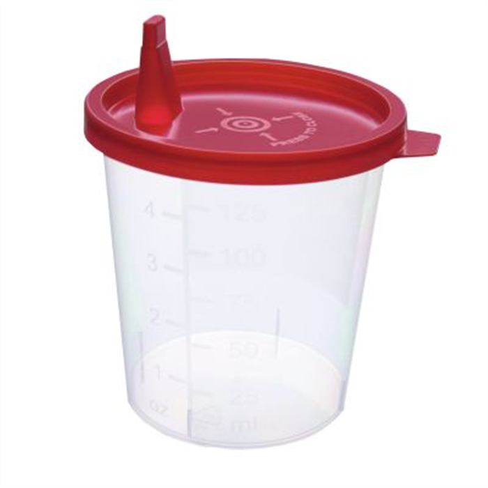 MEDIMEX Gobelets à urine avec couvercle verseur, 100 pièces, 125 ml