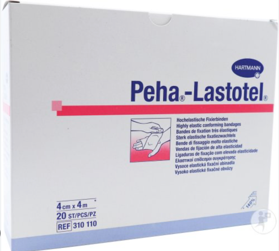 LASTOTEL, 4 cm x 4 m, 20 pièces, bande de fixation hautement élastique
