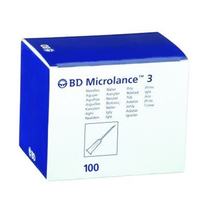 Microlance 3 aiguilles, bleues, taille 16, 0,60 × 25 mm (23G × 1")