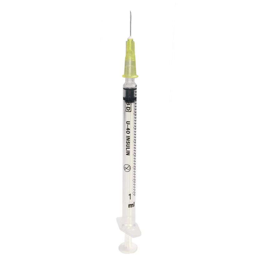 Seringue à insuline Plastipak U-40, 1 ml avec aiguille montée 30 G 1/2, 120 pièces, emballées individuellement stériles