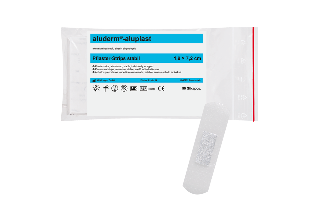 ALUDERM-ALUPLAST STRIPS, STABIL, 1.9 X 7.2 CM 50 ST.