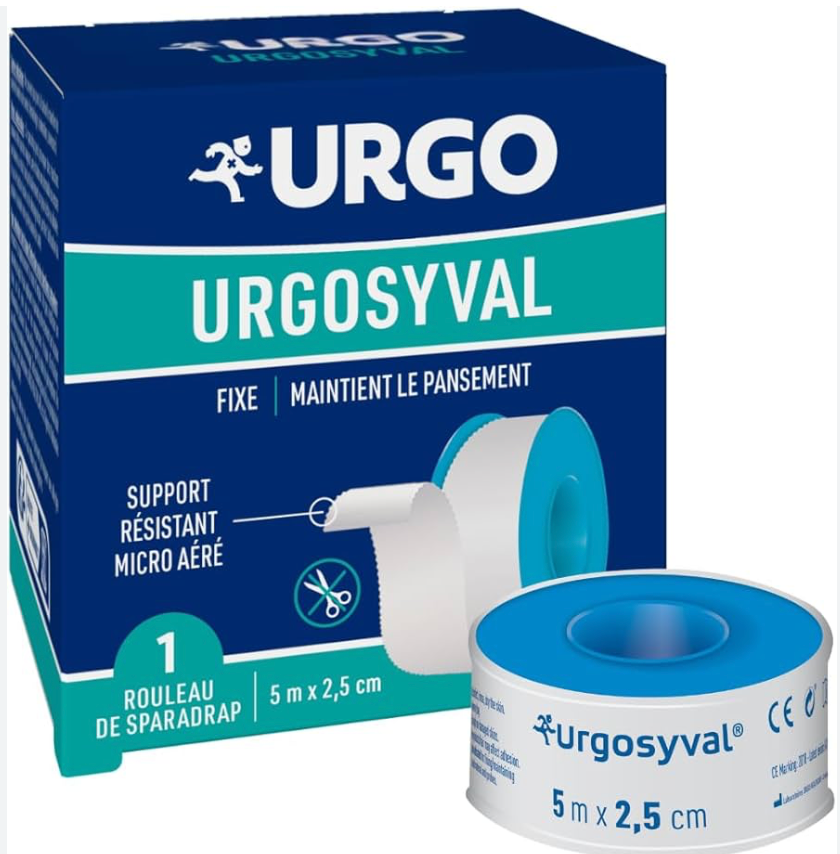 URGOSYVAL 1,25 cm x 5 m, 12 pièces, sparadrap doux pour la peau