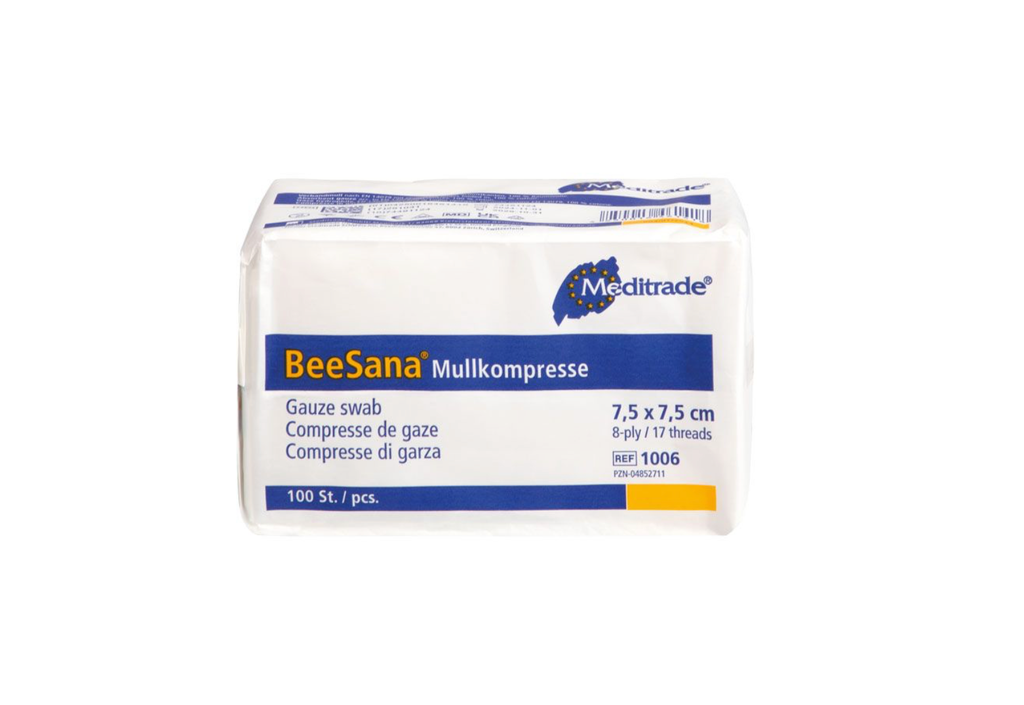 [1005060] MULLKOMPRESSEN UNSTERIL, 7,5 X 7,5 CM _x000D_
PACK. A 100 ST.