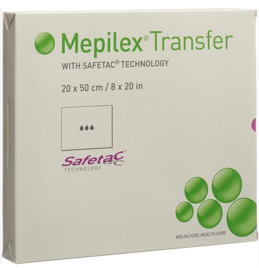 SCAX MEPILEX TRANSFER 20 X 50 CM, BOITE A 4 PCS