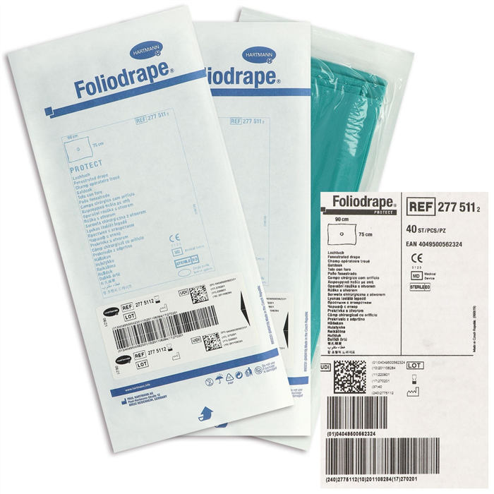 Draps de protection Foliodrape, 75 x 90 cm, 40 pièces, autocollants