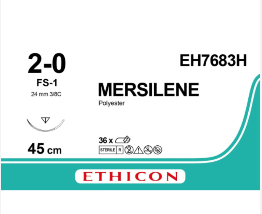 ETHICON MERSILENE FS-1, GRUEN GEFLOCHTEN _x000D_
36 ST., USP 2/0, FADENLAENGE 45 CM