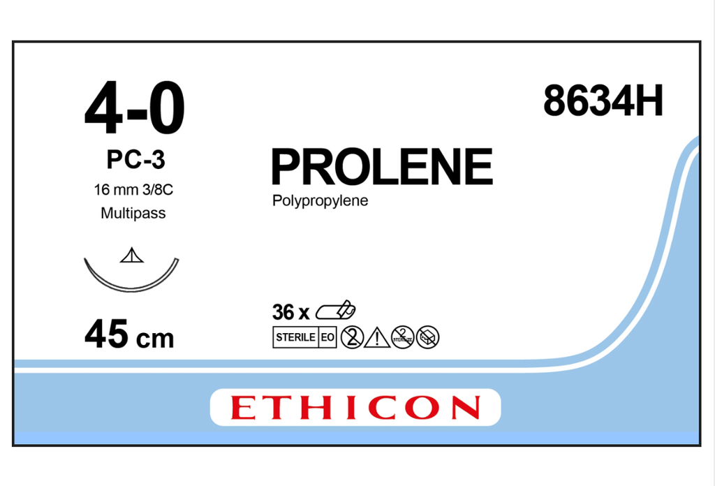 AMFA ETHICON PROLENE PS-2S, 36 pièces, USP 4/0, 1,5 métrique, longueur du fil 45 cm