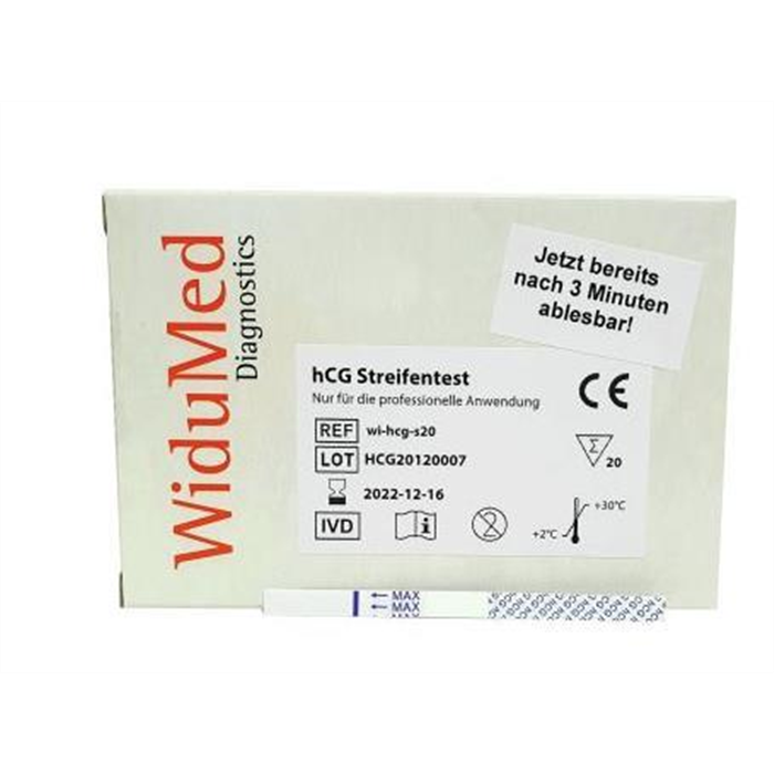 [403880] Widumed HCG Test urinaire sur bandelette, 20 pièces