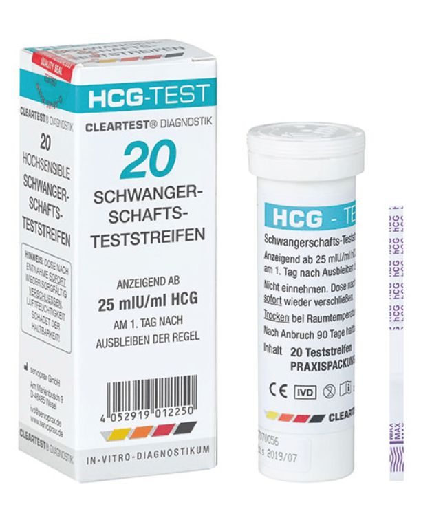[403730] CLEARTEST HCG SCHWANGERSCHAFTS-TEST, 20 ST. _x000D_
EINZELN VERPACKT