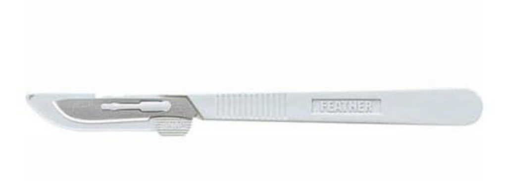 [325160] Scalpel de sécurité jetable FEATHER, fig. 21, 10 pièces, emballé individuellement, stérile