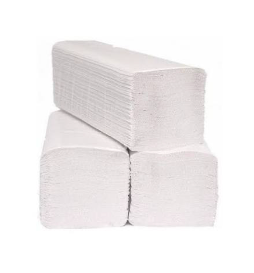 Essuie-mains pliage en C, 2 plis, blanc, 3072 pièces