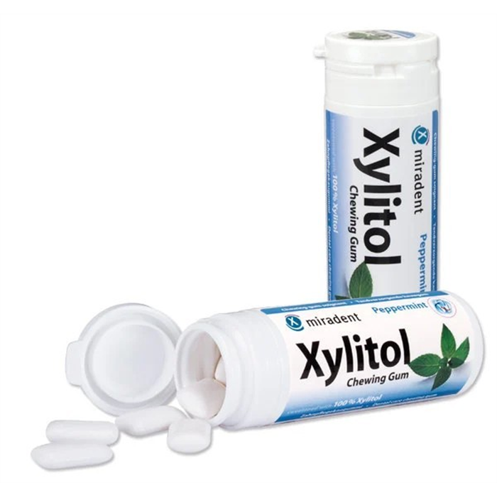 [2337-582] Miradent Xylitol chewing gum – Peppermint 30 pièces