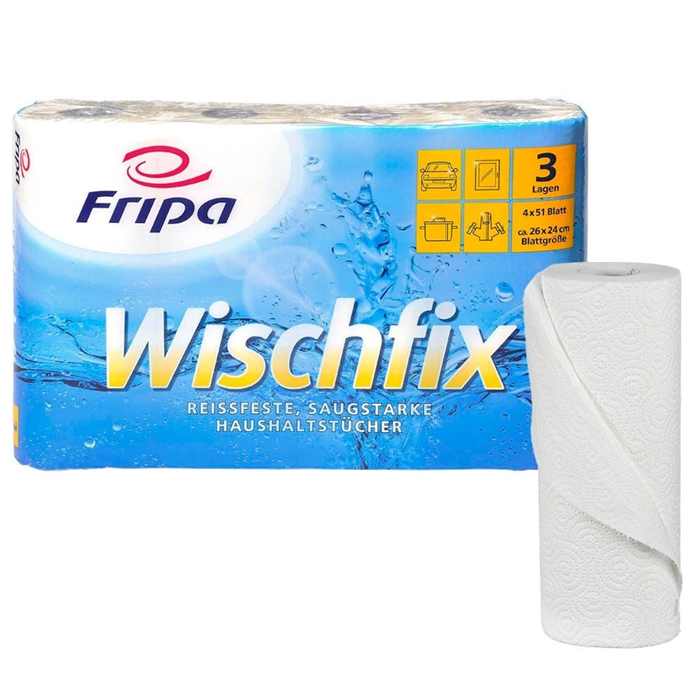 [512830] Essuie-tout de cuisine Fripa Wisch Fix, 32 rouleaux, 3 couches, 26 x 24 cm