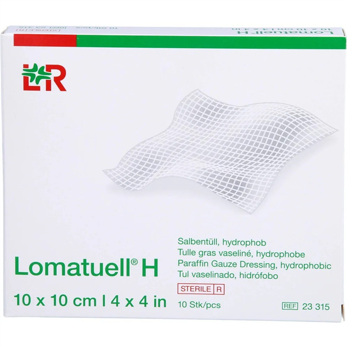 [23315 STEL] Compresse stérile Lomatuell H imprégnée de paraffine, 10 x 10 cm, boîte de 10