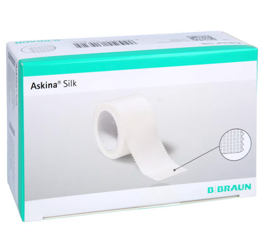 [9080023N] ASKINA SILK, 2,5 cm x 5 m, 12 pièces, sparadrap en soie