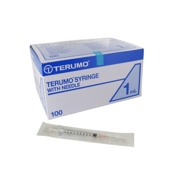 TERUMO TUBERKULINSPRITZEN 1 ML, 0.45 X 13 MM _x000D_
100 ST., 26GX1/2, MIT AUFGESETZTER KANUELE