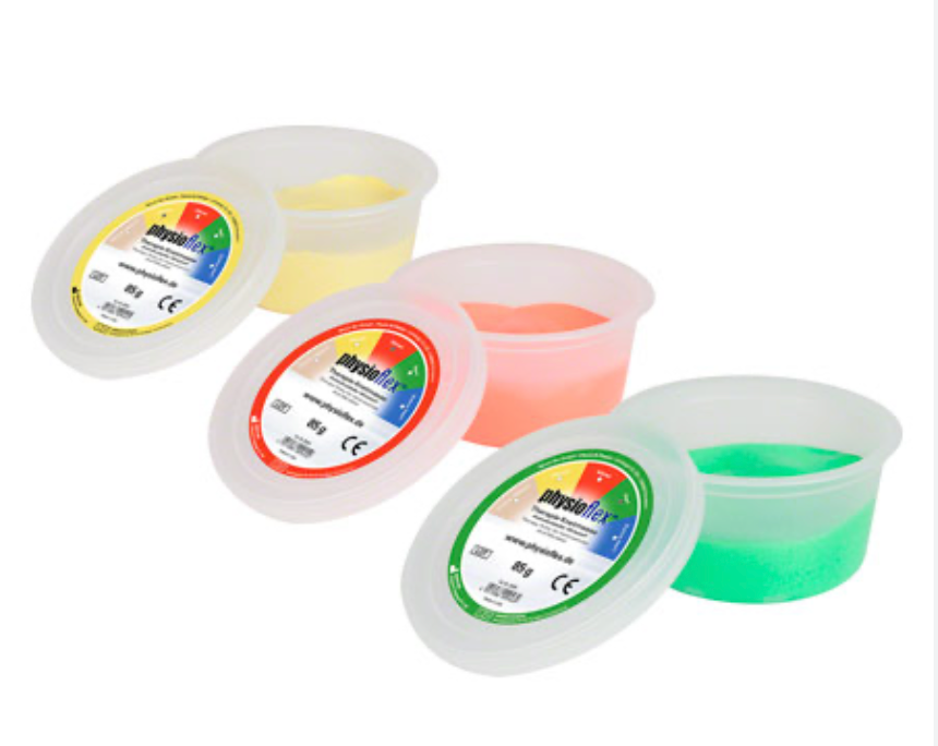 PHYSIOFLEX THERAPIE-KNETMASSE, 3-TLG. SET _x000D_
85 G, JE 1 X SOFT, MEDIUM, STRONG