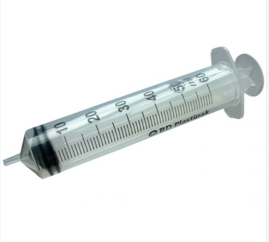 Seringues jetables Plastipak 50/60 ml, 60 pièces, 3 pièces, embout Luer excentré