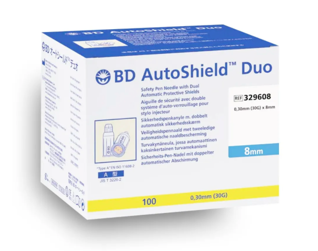[155996] AMFA BD AUTOSHIELD DUO aiguille stylo, 30G, 0,30 x 8 mm, 100 pièces