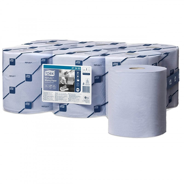 Tork Rouleau de papier essuie-tout bleu 320 m x 20 cm, 2 plis, carton de 6 rouleaux