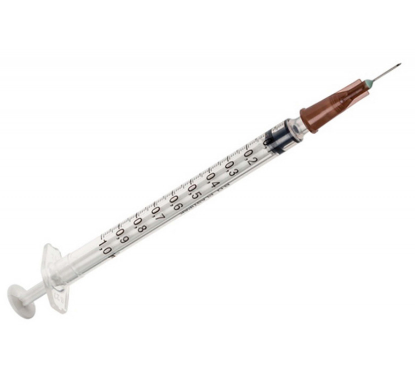 Seringue tuberculine PLASTIPAK 1 ml, 0,50 x 16 mm, 120 pièces, avec aiguille montée