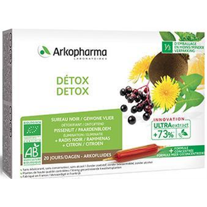 Arkofluides Détox, 20 ampoules
