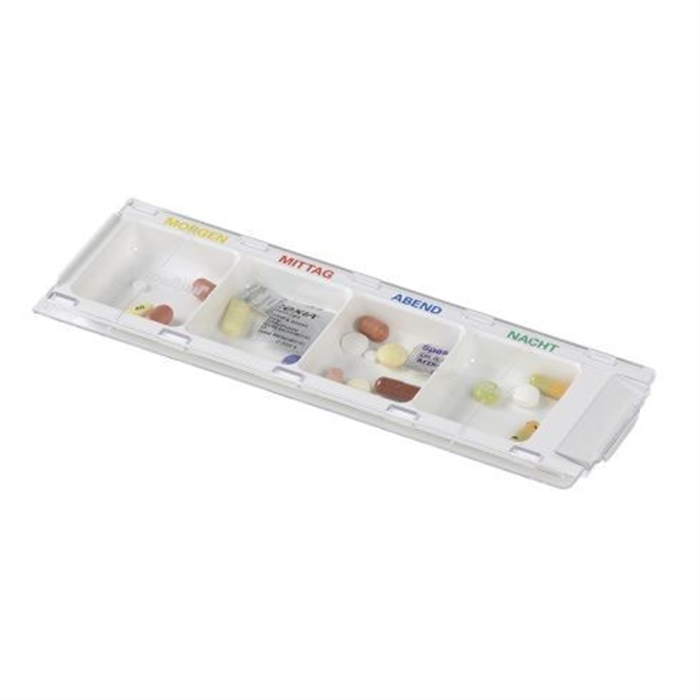 [01370011] Distributeur réutilisable melipul, 4 compartiments, blanc, impression en 4 couleurs