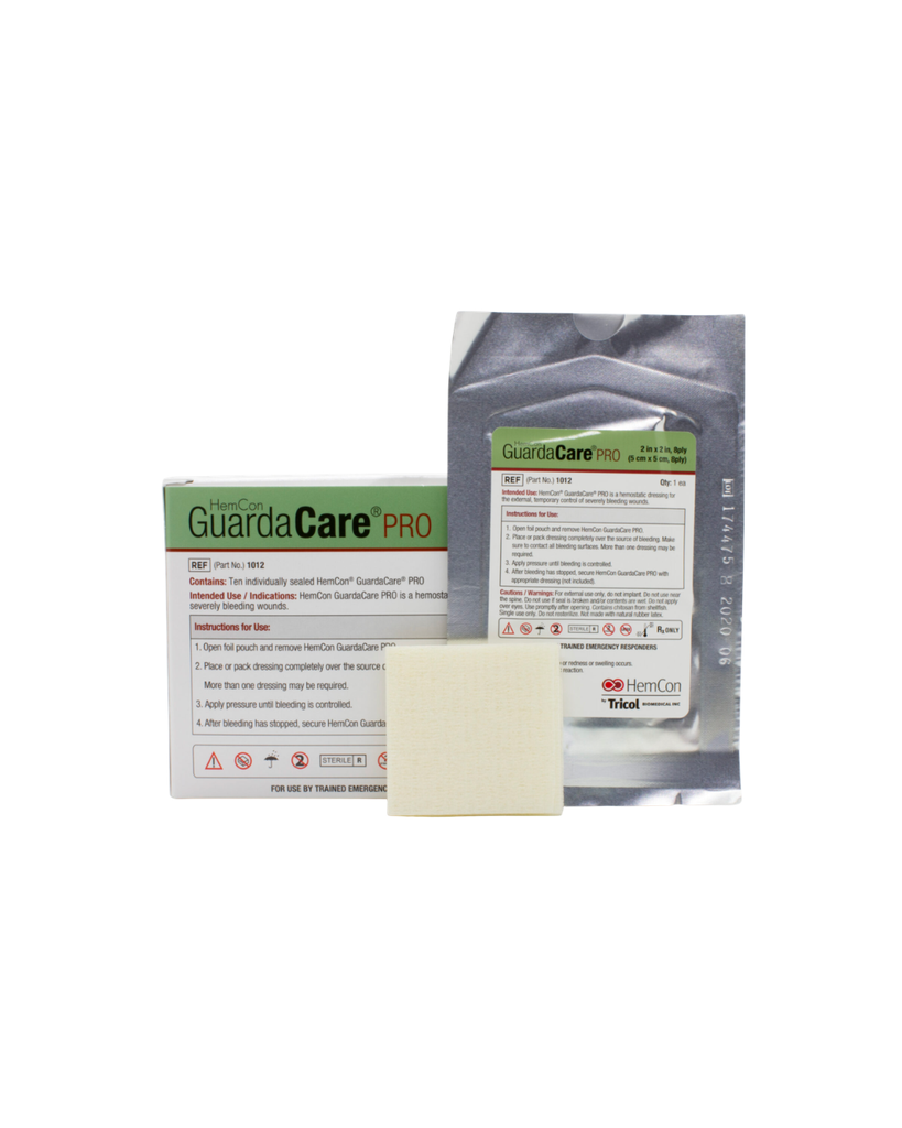HEMCON GUARDA CARE PRO KOMPRESSE, 5 CM X 5 CM _x000D_
8-FACH, HEMOSTATISCHER VERBAND, PACK A 10