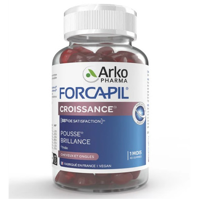 [4362-067] Forcapil Gummies, 60 Gummies _x000D_
Croissance, Cheveux et Ongles