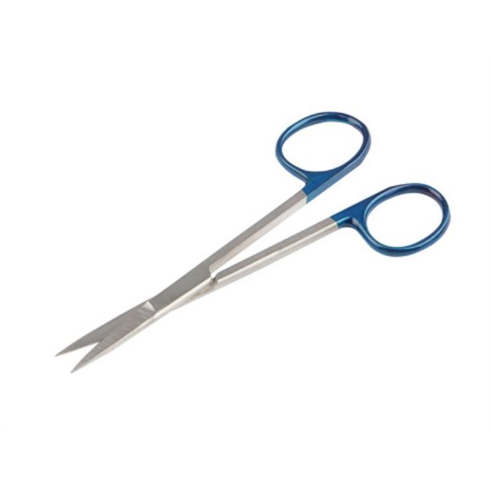 Medimex Einmal-Instrumente, Iris-/Fadenschere, 25 Stück. gebogen, spitz / spitz, 130 mm, Einzeln steril verpackt
