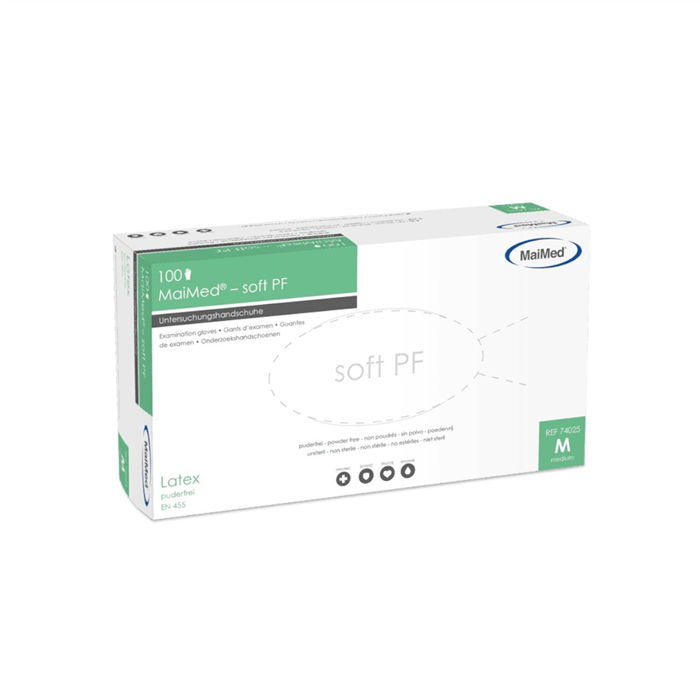 [00074175] Maimed-sensitiv, powder-free, size M, non sterile Latex-Examination gloves, 100 pieces/box