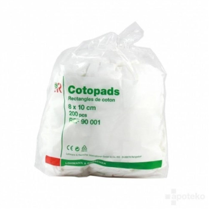 Cotopads, 100% coton, rectangulaire 8 x 10 cm, 200 pièces