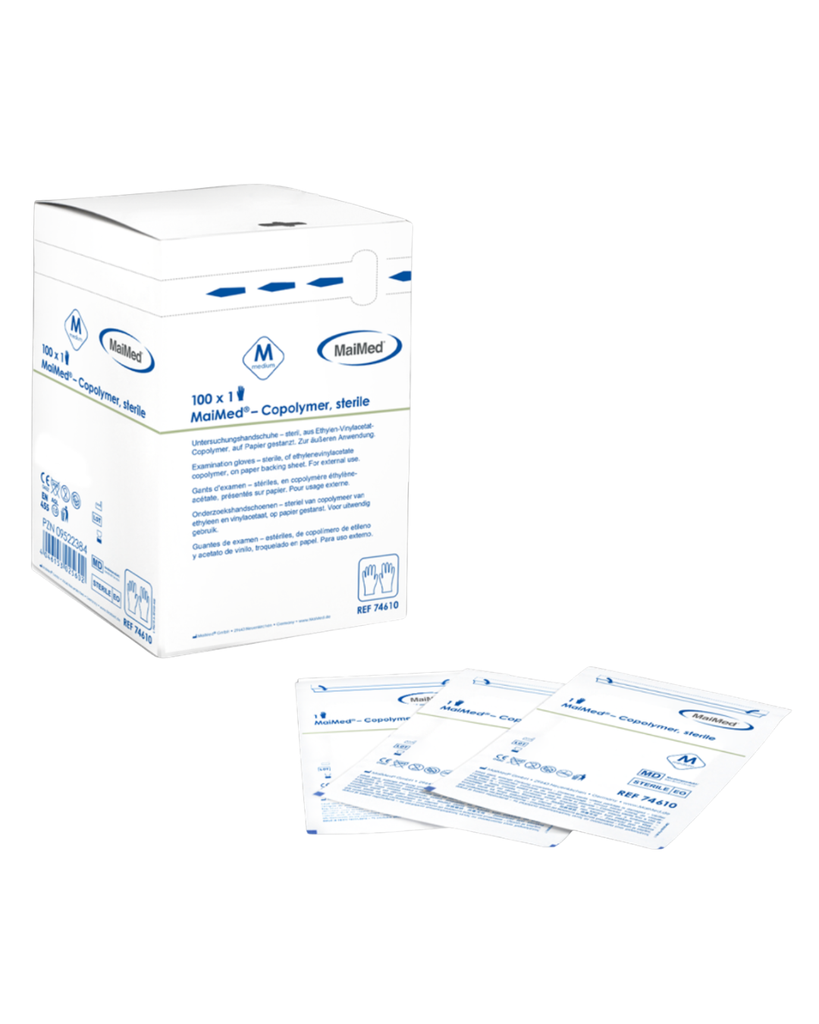[00074610] MaiMed Copolymer, size M, sterile_x000D_
Disposable Gloves, packed by 100 pcs/box