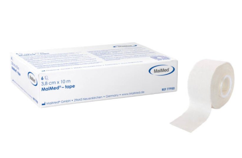 MaiMed-tape 3,8cm x 10m_x000D_
adhesive tape,white,packed by 6 pcs/box