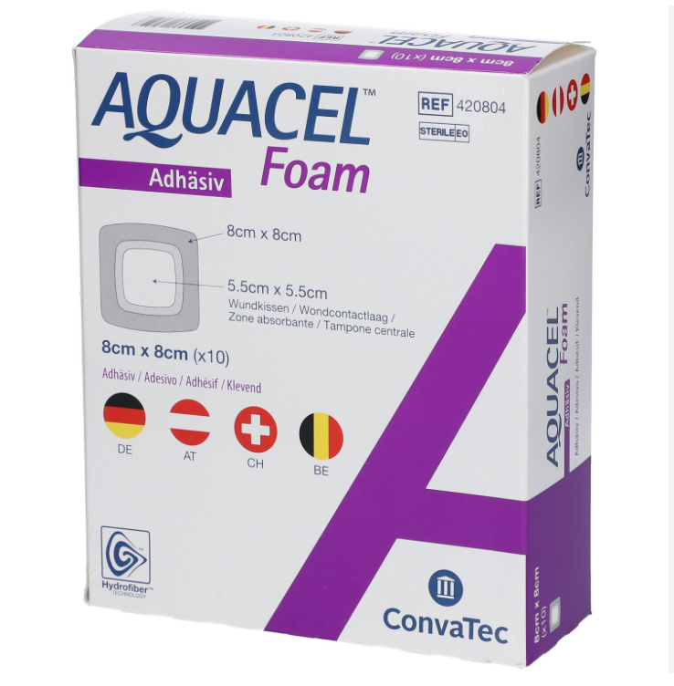 Aquacel foam 8 x 8 cm, 10 pcs