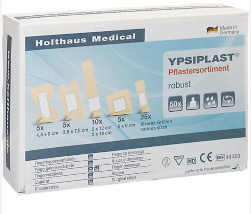 Assortiment pansements Ypsilast robuste 50 pcs, 8 types