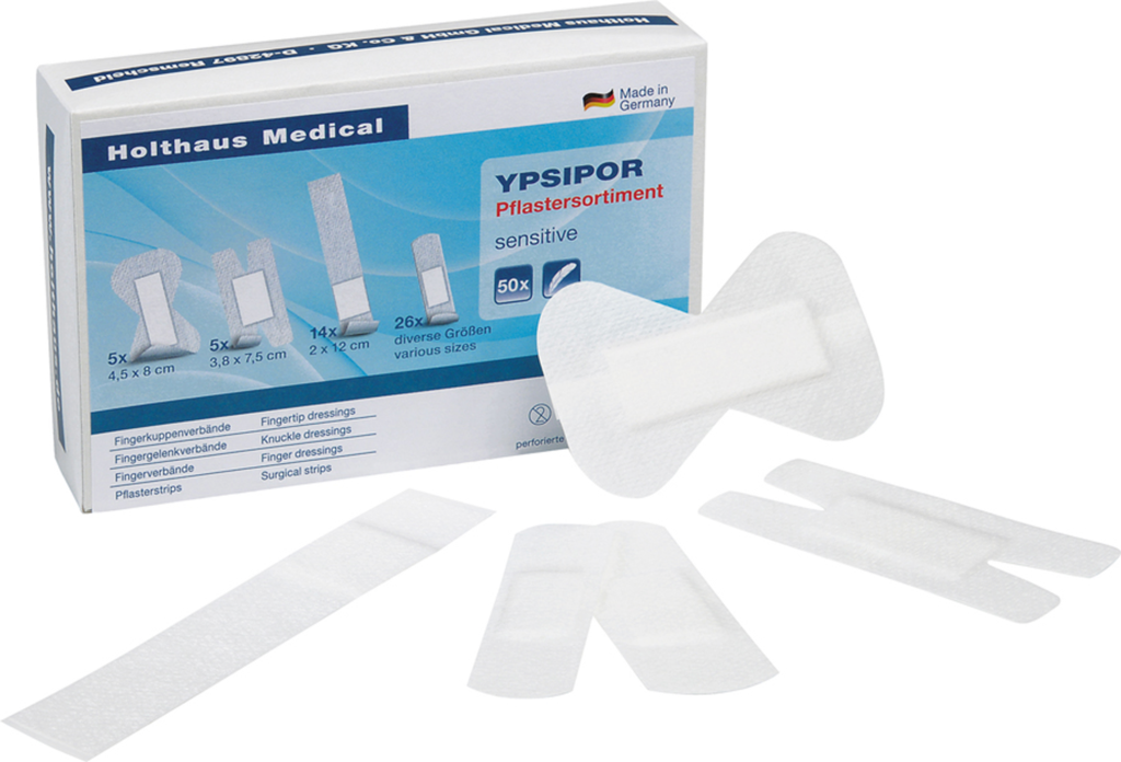 [40500] Assortiment pansements Ypsipor sensitive 50 pcs, 5 types