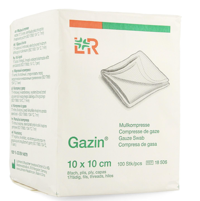 [13253] Mullkompresse unsteril 10 x 10 cm 16-fach, 100 St.