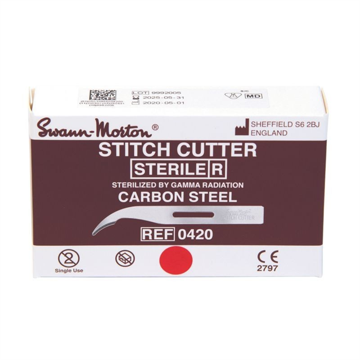[B001250.03] Lame coupe-fils stérile carbon - Boîte de 100