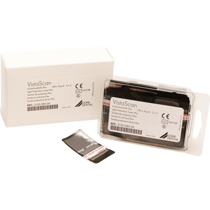 [111654] Pochettes de protection contre la lumière VistaScan Plus, paquet de 100 pièces noires, taille 0 (2 x 3 cm)